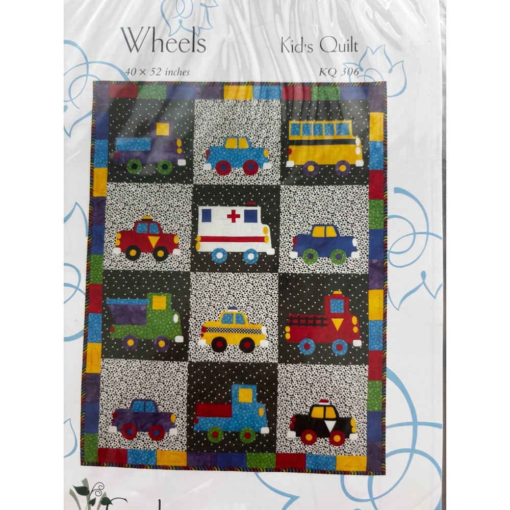 Garden Trellis Designs Wheels trucks Baby Kids Quilt Pattern 40x52 Janet Pittman